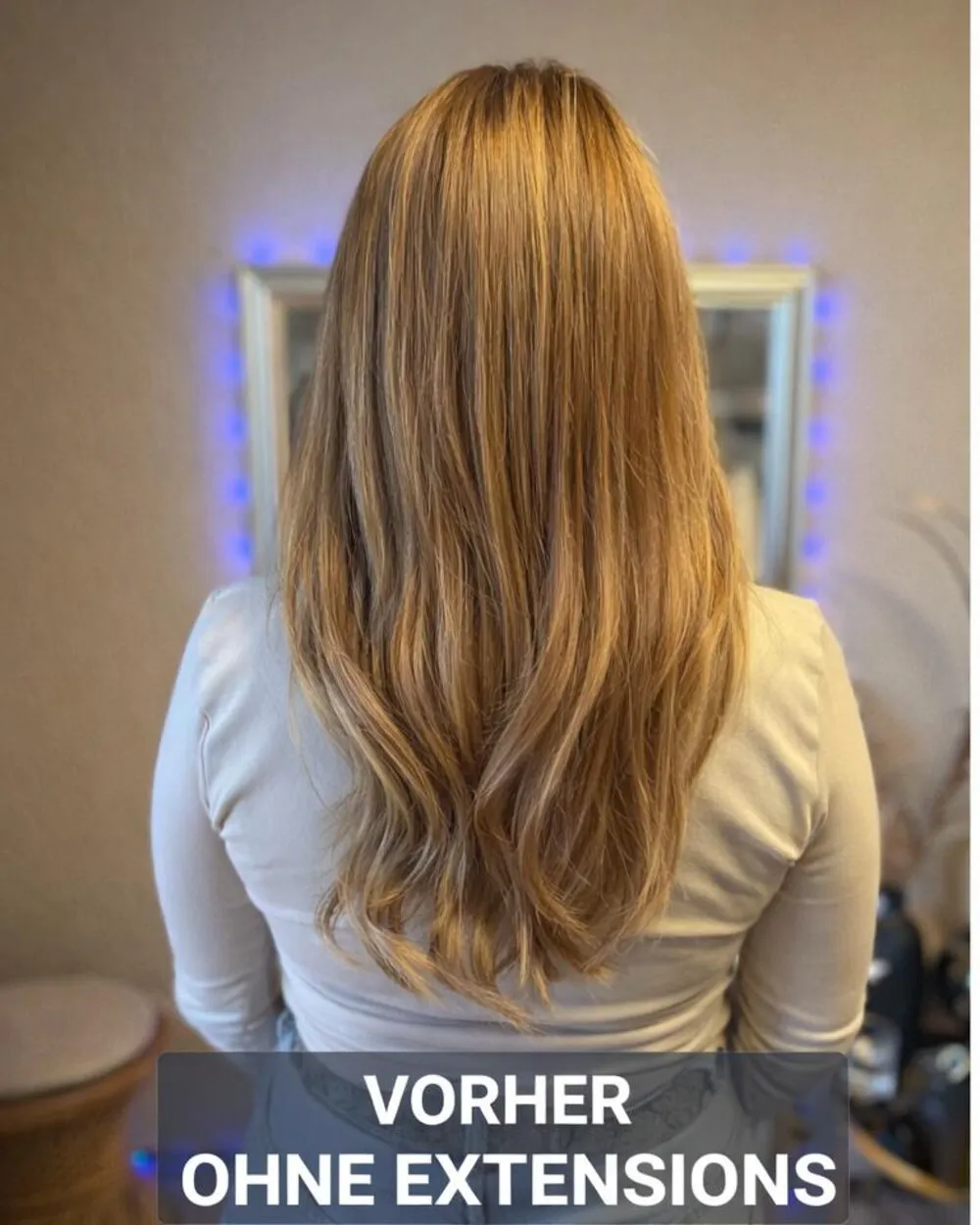 Vorher: Eigenhaar ohne Extensions